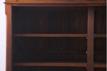 アンティーク家具　大正昭和初期　栓材　大正ロマン薫るノスタルジックな重ねキャビネット(収納棚、戸棚、食器棚、ショーケース)