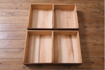 アンティーク家具　大正昭和初期　栓材　大正ロマン薫るノスタルジックな重ねキャビネット(収納棚、戸棚、食器棚、ショーケース)