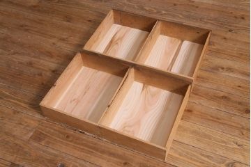 アンティーク家具　大正昭和初期　栓材　大正ロマン薫るノスタルジックな重ねキャビネット(収納棚、戸棚、食器棚、ショーケース)