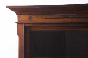 アンティーク家具　大正昭和初期　栓材　大正ロマン薫るノスタルジックな重ねキャビネット(収納棚、戸棚、食器棚、ショーケース)