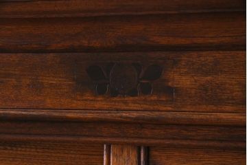 アンティーク家具　大正昭和初期　栓材　大正ロマン薫るノスタルジックな重ねキャビネット(収納棚、戸棚、食器棚、ショーケース)