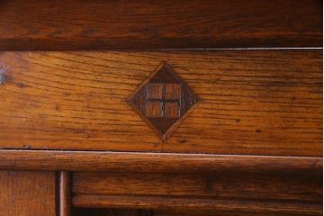 アンティーク家具　大正昭和初期　栓材　大正ロマン薫るノスタルジックな重ねキャビネット(収納棚、戸棚、食器棚、ショーケース)