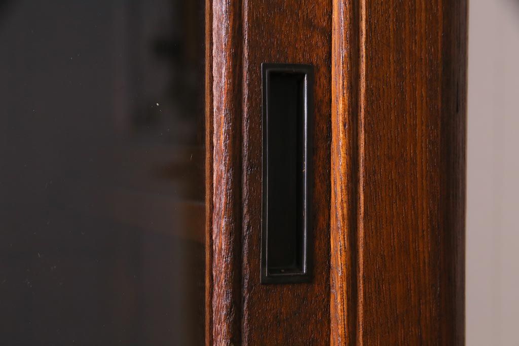 アンティーク家具　大正昭和初期　栓材　大正ロマン薫るノスタルジックな重ねキャビネット(収納棚、戸棚、食器棚、ショーケース)