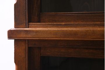 アンティーク家具　大正昭和初期　栓材　大正ロマン薫るノスタルジックな重ねキャビネット(収納棚、戸棚、食器棚、ショーケース)