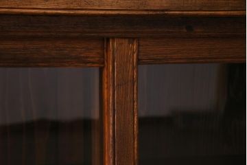 アンティーク家具　大正昭和初期　栓材　大正ロマン薫るノスタルジックな重ねキャビネット(収納棚、戸棚、食器棚、ショーケース)