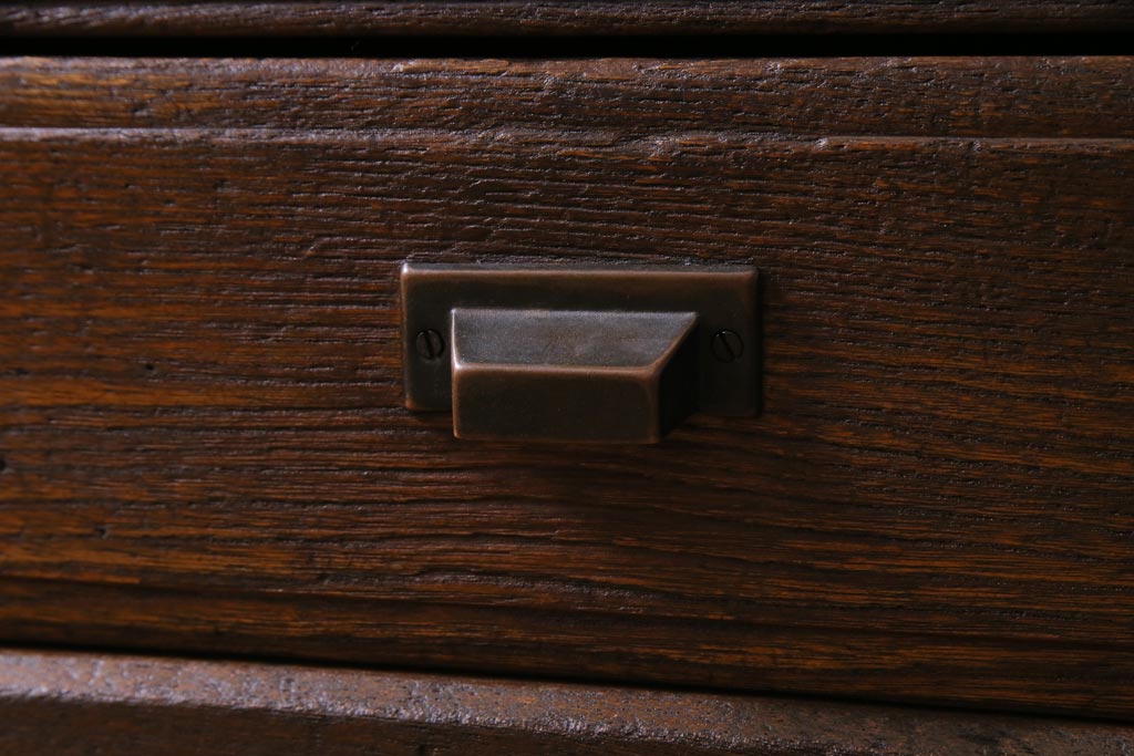 アンティーク家具　大正昭和初期　栓材　大正ロマン薫るノスタルジックな重ねキャビネット(収納棚、戸棚、食器棚、ショーケース)