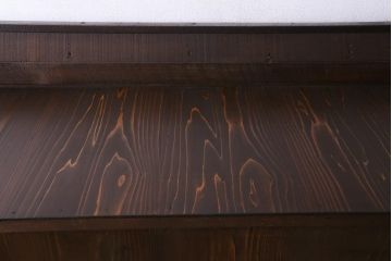 アンティーク家具　大正昭和初期　栓材　大正ロマン薫るノスタルジックな重ねキャビネット(収納棚、戸棚、食器棚、ショーケース)