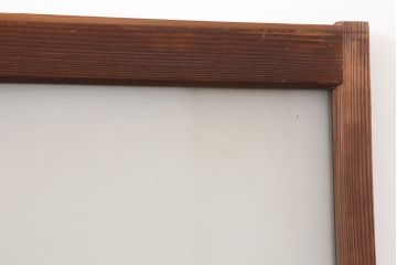 アンティーク建具　シンプルな木製フレームのガラス戸3枚セット(窓、引き戸)(R-036548)