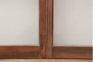 アンティーク建具　シンプルな木製フレームのガラス戸3枚セット(窓、引き戸)(R-036548)