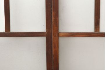 アンティーク建具　シンプルな木製フレームのガラス戸3枚セット(窓、引き戸)(R-036548)