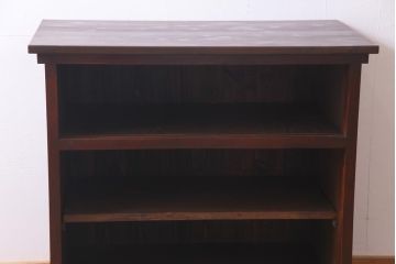 アンティーク家具　天板リメイク　モールガラス入り　店舗什器にもぴったりなカウンター(作業台、戸棚、収納棚)