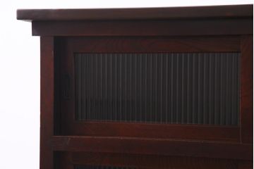 アンティーク家具　天板リメイク　モールガラス入り　店舗什器にもぴったりなカウンター(作業台、戸棚、収納棚)