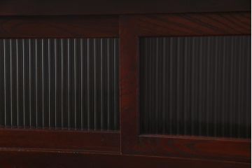 アンティーク家具　天板リメイク　モールガラス入り　店舗什器にもぴったりなカウンター(作業台、戸棚、収納棚)