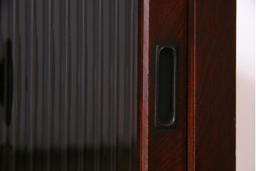 アンティーク家具　天板リメイク　モールガラス入り　店舗什器にもぴったりなカウンター(作業台、戸棚、収納棚)