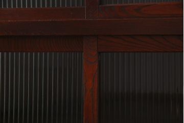 アンティーク家具　天板リメイク　モールガラス入り　店舗什器にもぴったりなカウンター(作業台、戸棚、収納棚)