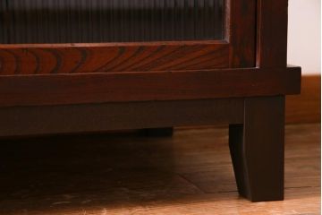 アンティーク家具　天板リメイク　モールガラス入り　店舗什器にもぴったりなカウンター(作業台、戸棚、収納棚)