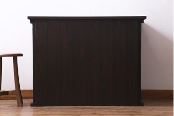 アンティーク家具　大正昭和初期　天板リメイク　天板をカウンターとして使える便利な収納棚(作業台、戸棚)