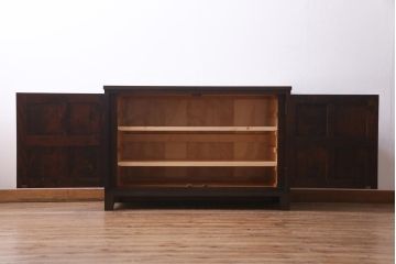 当店リメイク家具　北海道民芸家具　テレビ台　落ち着いた雰囲気が魅力的な2wayリビングボード(衣装箪笥、収納棚)