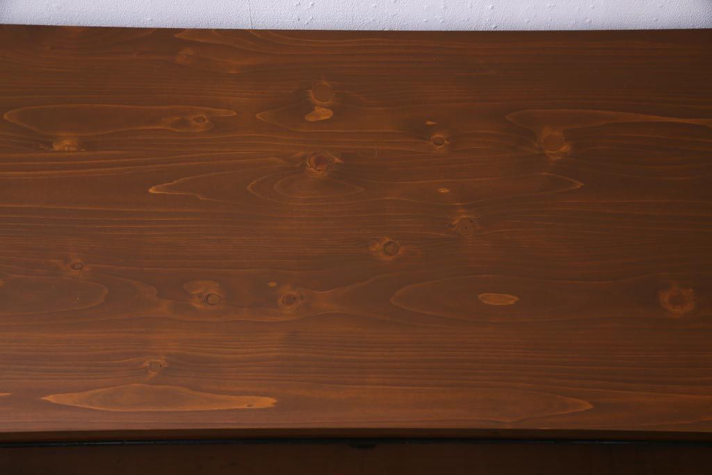 アンティーク家具　和製アンティーク　天板リメイク　桃の取っ手の箪笥ローチェスト(ローボード、テレビ台、タンス)(R-036557)