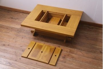和製アンティーク家具　昭和レトロ　上品な和の雰囲気漂う座卓(テーブル、関西火鉢、囲炉裏)