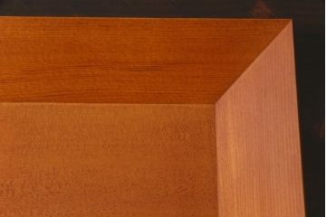 指物師 友斎作　東山大谷古松　四方盆・共箱付き(若狭盆、茶道具)(R-036564)