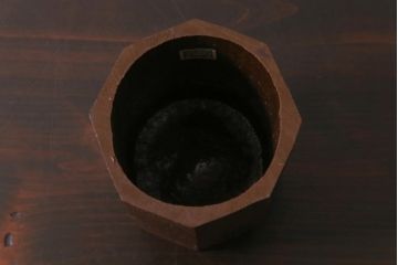 古民具　昭和初期　根来塗　木製花瓶(花入れ、花器、漆器)(R-036567)