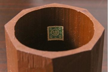 古民具　昭和初期　根来塗　木製花瓶(花入れ、花器、漆器)(R-036567)