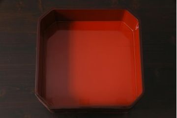 古民具　明治大正期　鶴蒔絵　木製菓子器(盛器、漆器)(R-036568)
