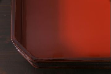 古民具　明治大正期　鶴蒔絵　木製菓子器(盛器、漆器)(R-036568)