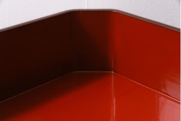 古民具　明治大正期　鶴蒔絵　木製菓子器(盛器、漆器)(R-036568)
