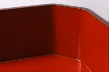 古民具　明治大正期　鶴蒔絵　木製菓子器(盛器、漆器)(R-036568)