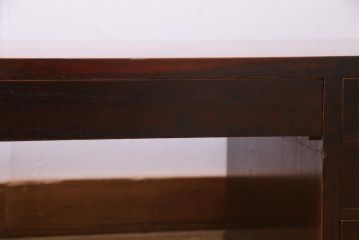 アンティーク家具　総ケヤキ材　漆塗り　立派な趣の文机(両袖机、ローテーブル)(R-036570)