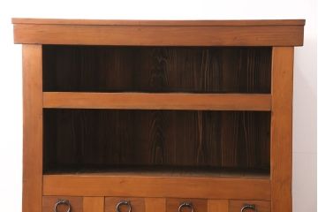 和製アンティーク　凝ったつくりが随所に見られる上質な四尺京水屋箪笥(4尺水屋箪笥、収納棚、キャビネット)(R-036574)