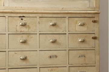 レトロ家具　昭和レトロなペイントキャビネット(引き出し、収納棚)(R-036577)