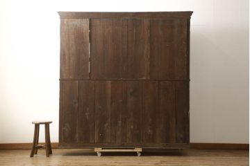 レトロ家具　昭和レトロなペイントキャビネット(引き出し、収納棚)(R-036577)