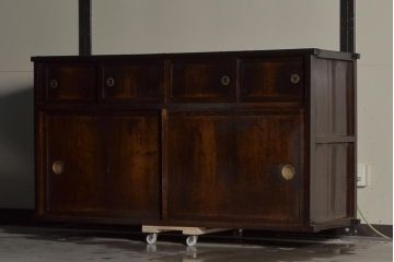 和製アンティーク　大正昭和初期　サイドボード(収納棚、戸棚、水屋箪笥、茶箪笥、食器棚、サイドキャビネット)(R-036590)