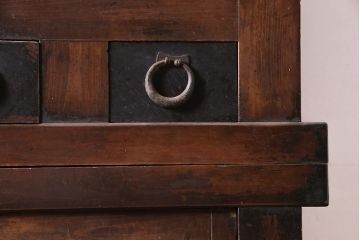 アンティーク家具　明治期　木味が魅力の四尺水屋箪笥(キャビネット、食器棚、収納棚)(R-036592)