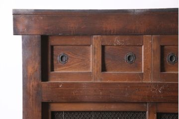 アンティーク家具　明治期　木味が魅力の四尺水屋箪笥(キャビネット、食器棚、収納棚)(R-036592)
