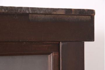 アンティーク家具　一本物　すりガラス　大型サイズのレトロなキャビネット(収納棚)(R-036597)