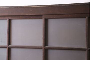 アンティーク家具　一本物　すりガラス　大型サイズのレトロなキャビネット(収納棚)(R-036597)