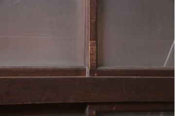 アンティーク家具　一本物　すりガラス　大型サイズのレトロなキャビネット(収納棚)(R-036597)