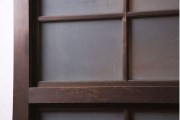 アンティーク家具　一本物　すりガラス　大型サイズのレトロなキャビネット(収納棚)(R-036597)