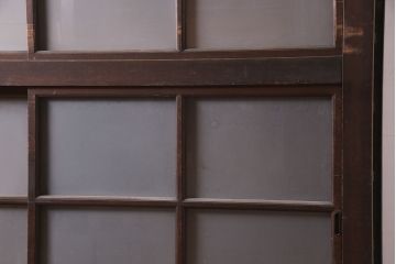 アンティーク家具　一本物　すりガラス　大型サイズのレトロなキャビネット(収納棚)(R-036597)