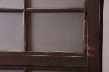 アンティーク家具　一本物　すりガラス　大型サイズのレトロなキャビネット(収納棚)(R-036597)