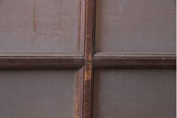 アンティーク家具　一本物　すりガラス　大型サイズのレトロなキャビネット(収納棚)(R-036597)