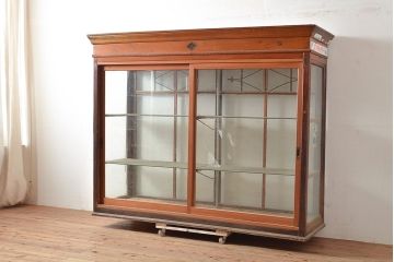 アンティーク家具　特大サイズのガラスケース(ショーケース、飾り棚)(R-036598)