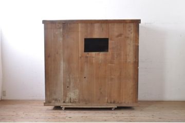 和製アンティーク　一本物　存在感抜群の六尺水屋箪笥(キャビネット、収納棚、戸棚、食器棚)(R-036599)