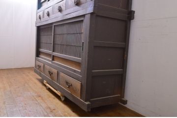アンティーク家具　立派な六尺水屋箪笥(収納棚)(R-036600)