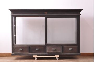 アンティーク家具　大正ロマン　引き出し付きガラスケース(ショーケース、陳列棚)(R-036613)