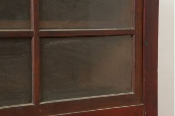 和製アンティーク　大正期　漆塗り　金具付き水屋キャビネット・重ね(戸棚、水屋箪笥、収納棚)(R-036614)